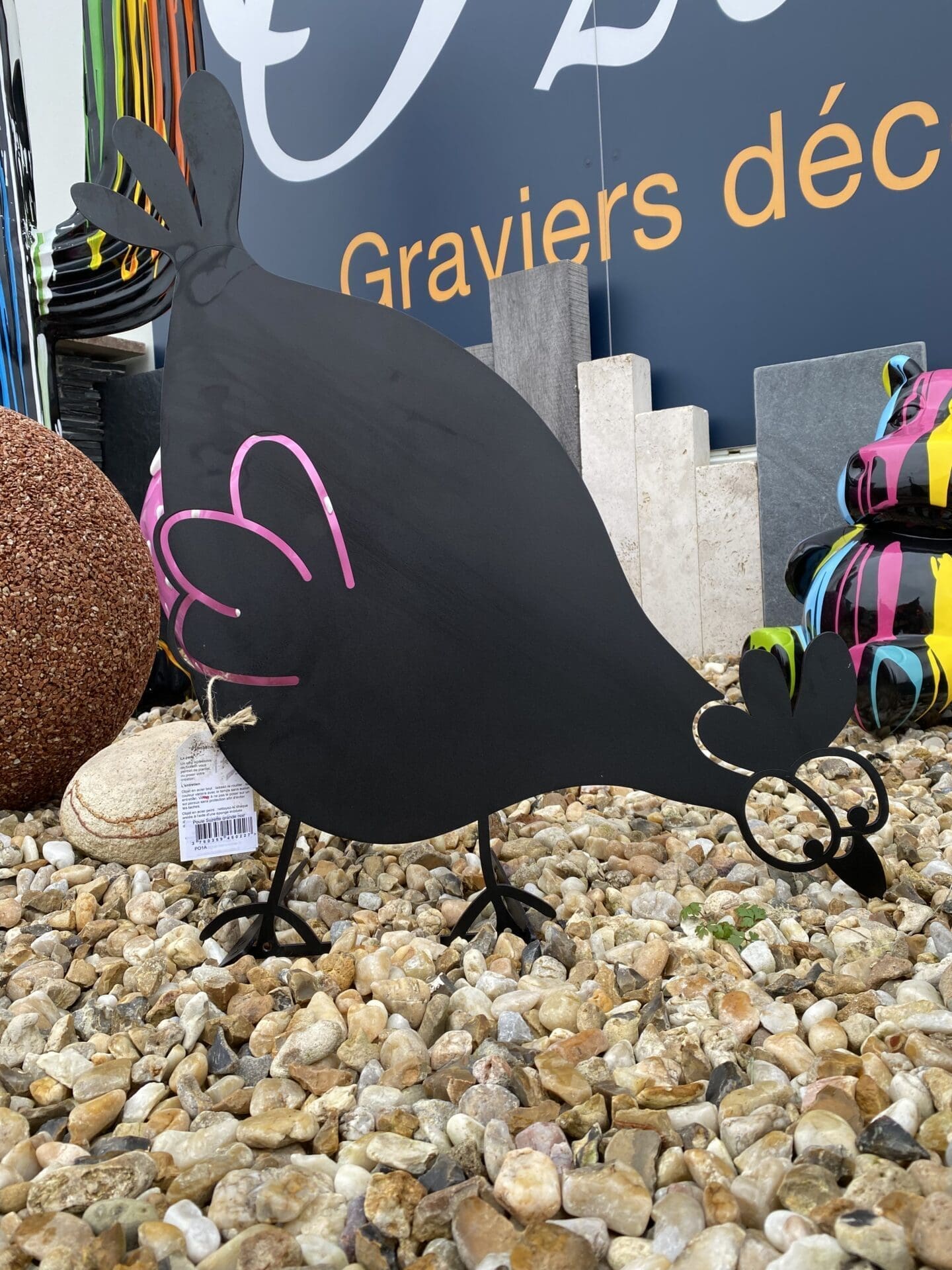 Poule “Suzette” en Acier Petite Poule "Suzette" en Acier Ozaé Graviers Déco