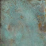 Dalle Céramique Alchemy Mint Ozaé Graviers Déco, effet métal vert oxydé, grès cérame antidérapant pour terrasse design
