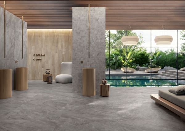 Dalle Céramique QUARTZ ESSENCE – Burnt – Ozaé Graviers Déco Dalle Céramique QUARTZ ESSENCE - Burnt effet pierre anthracite pour extérieur – Ozaé Graviers Déco