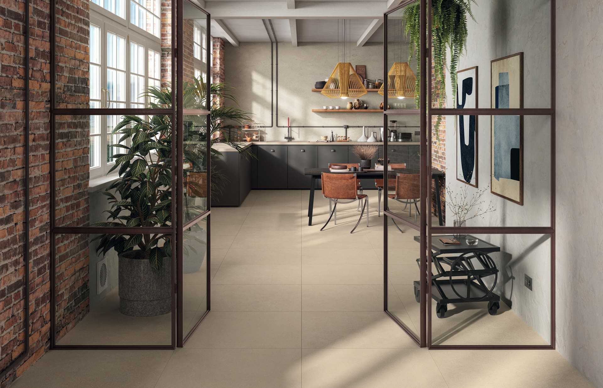 Dalle Céramique RECONCRETE – Caribbean – Ozaé Graviers Déco Dalle Céramique RECONCRETE Caribbean Ozaé Graviers Déco, effet béton crème éco-conçu pour extérieur moderne